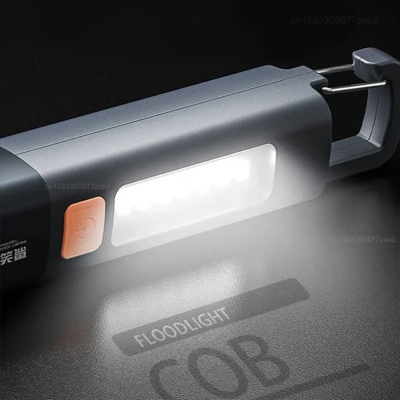 Lanterna Xiaomi para áreas externas, portátil, com luz forte e foco variável, com holofote e luzes laterais, lanterna recarregável de longo alcance