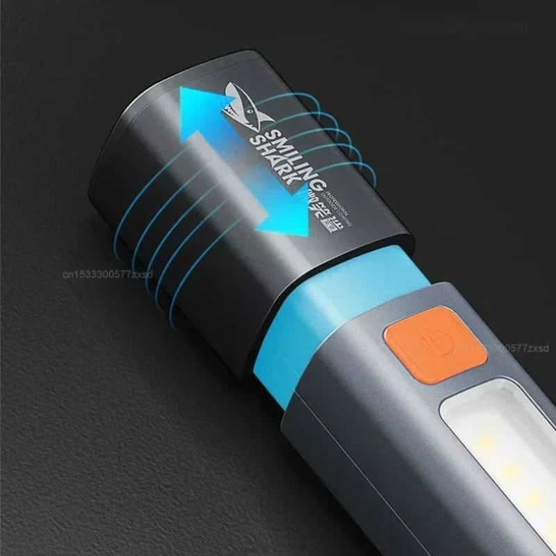 Lanterna Xiaomi para áreas externas, portátil, com luz forte e foco variável, com holofote e luzes laterais, lanterna recarregável de longo alcance
