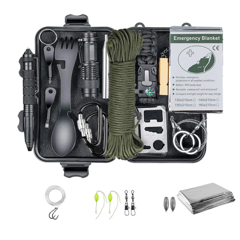 Kit Profissional de Sobrevivência de Emergência – o aliado essencial para exploradores, aventureiros e amantes da natureza!